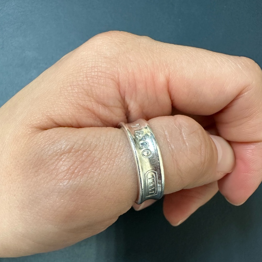 Preowned Tiffany and Co 1837 silver ring 8